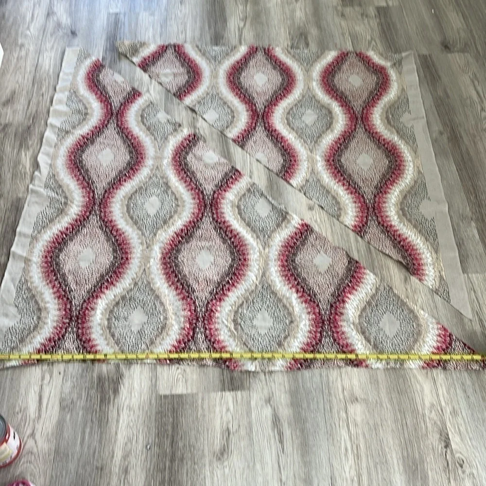 Beautiful embroidered fabric remnant quilts